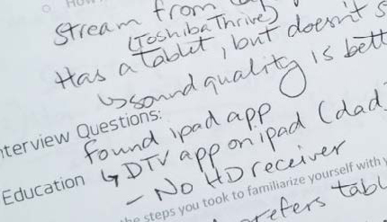 Handwritten notes from my research