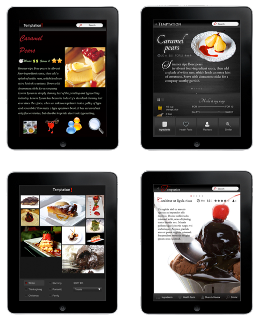 Iterations on the digital version of the interface